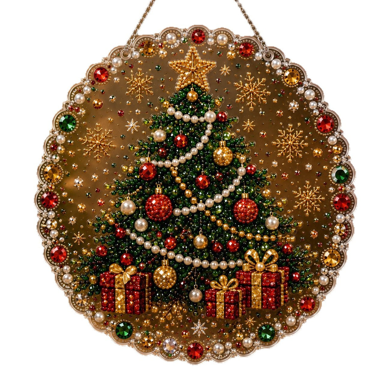 Christmas Pearl Suncatcher DIY Kit – 8" 3D Ornament