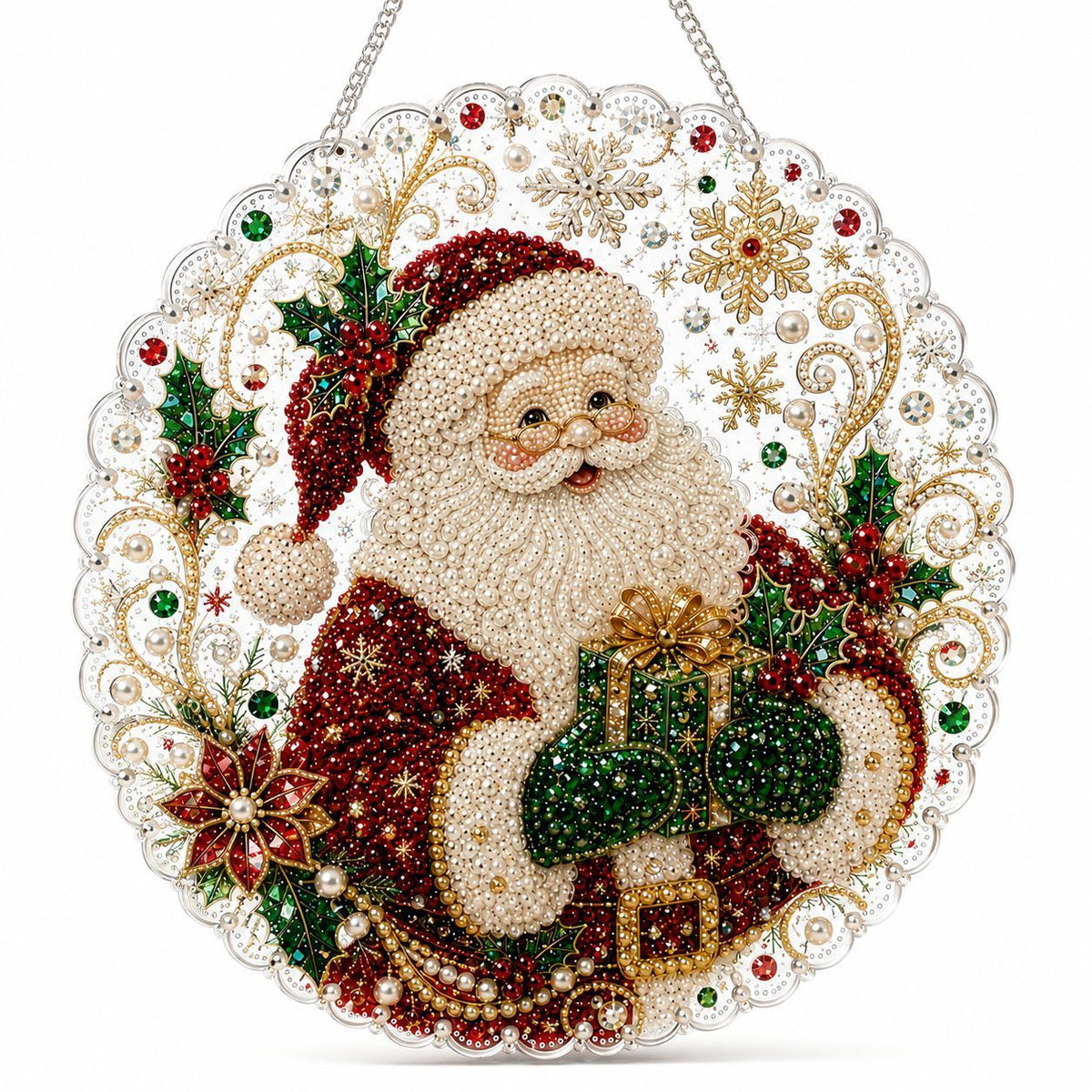 Christmas Pearl Suncatcher DIY Kit – 8" 3D Ornament