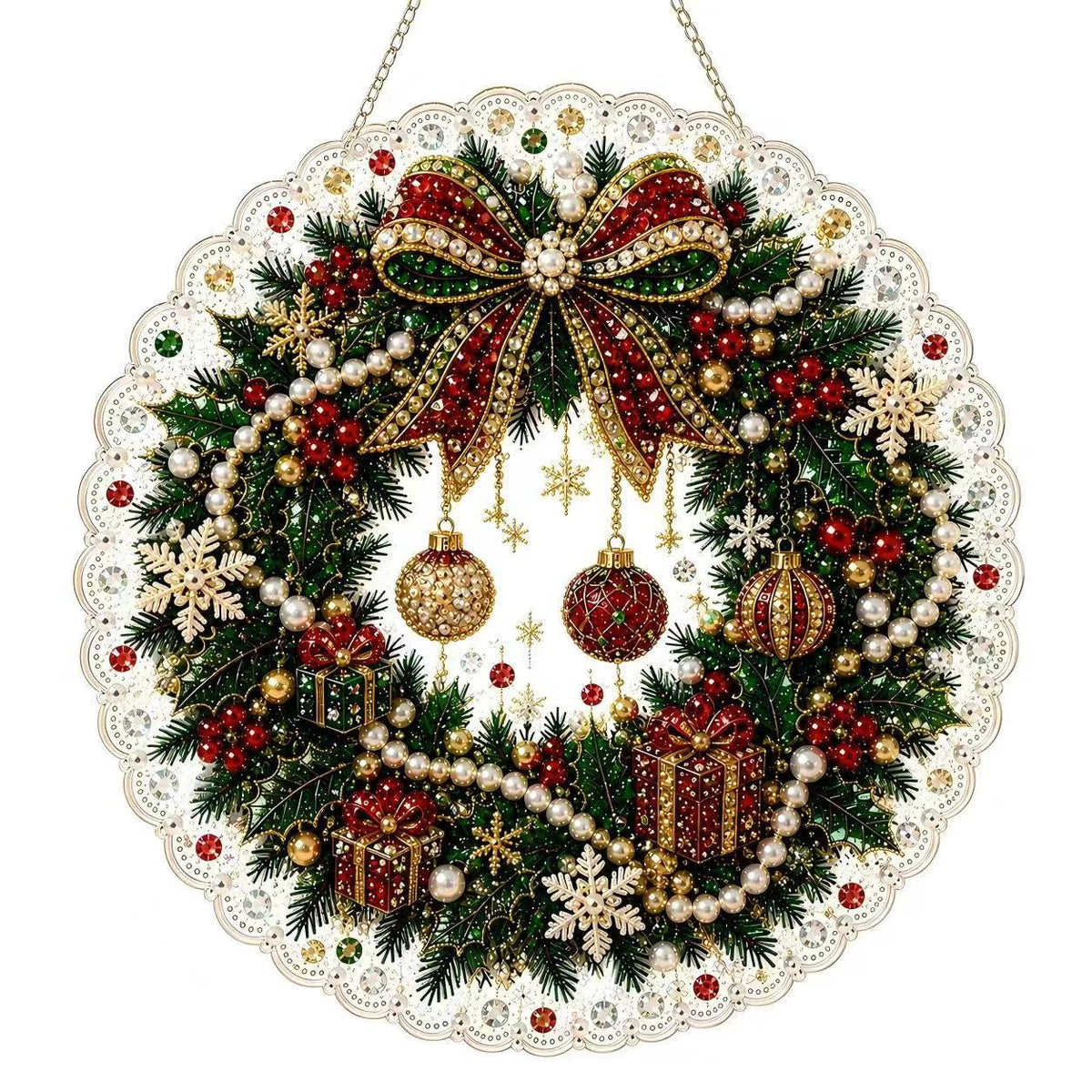 Christmas Pearl Suncatcher DIY Kit – 8" 3D Ornament