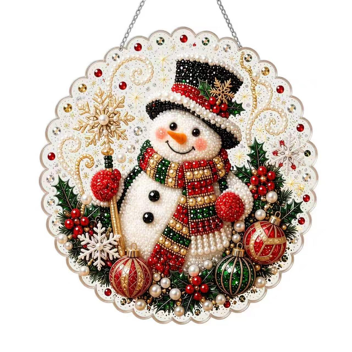 Christmas Pearl Suncatcher DIY Kit – 8" 3D Ornament
